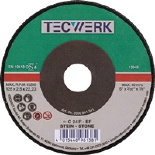 NW-Tecwerk Trennscheibe Stein D125x2,5mm gekröpft Stein Bohrung 22,23 mm