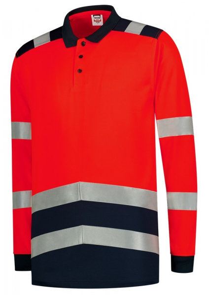 TRICORP-Warnschutz, Poloshirt, langarm, 180 g/m², warnrot-ink