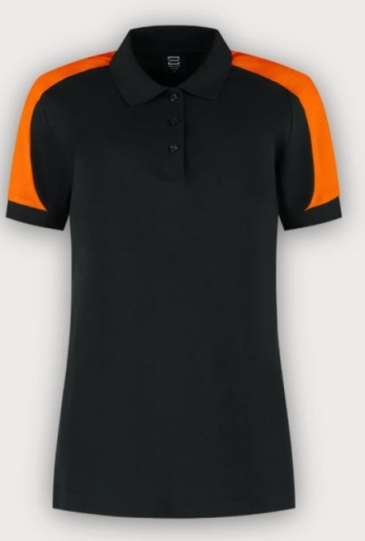 Tricorp Poloshirt Bicolor Redefined Damen, Black-Orange