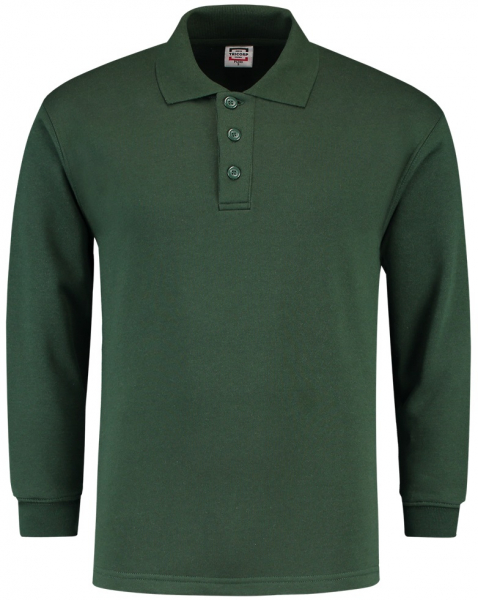 TRICORP-Worker-Shirts, Sweatshirt, Polokragen, Basic Fit, Langarm, 280 g/m², bottlegreen