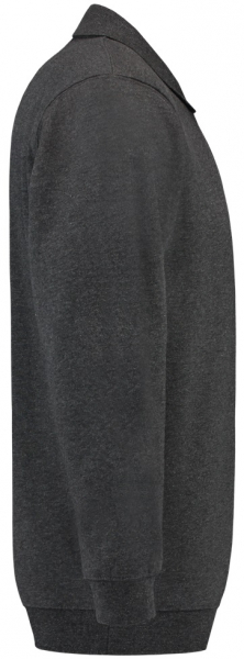 TRICORP-Worker-Shirts, Sweatshirt Polokragen und Bund, Basic Fit, Langarm, 280 g/m², anthrazit meliert