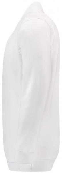 TRICORP-Worker-Shirts, Sweatshirt Polokragen und Bund, Basic Fit, Langarm, 280 g/m², weiß