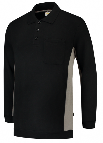TRICORP-Worker-Shirts, Polosweater, mit Brusttasche, Bicolor, 280 g/m², black-grey