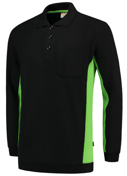 TRICORP-Worker-Shirts, Polosweater, mit Brusttasche, Bicolor, 280 g/m², black-lime