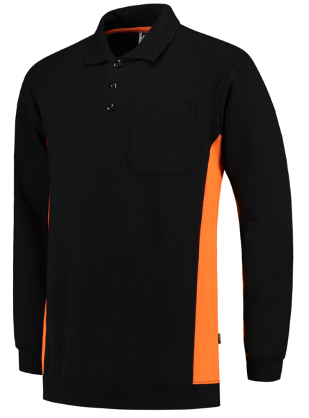 TRICORP-Worker-Shirts, Polosweater, mit Brusttasche, Bicolor, 280 g/m², black-orange