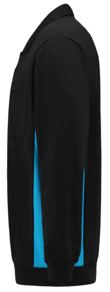 TRICORP-Worker-Shirts, Polosweater, mit Brusttasche, Bicolor, 280 g/m², black-turquoise