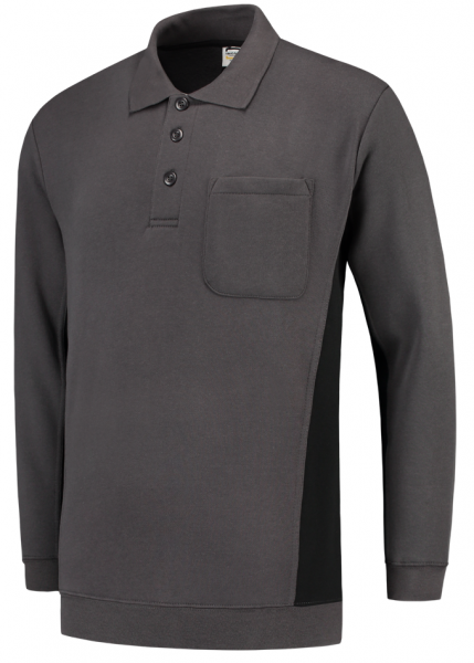 TRICORP-Worker-Shirts, Polosweater, mit Brusttasche, Bicolor, 280 g/m², darkgrey-black