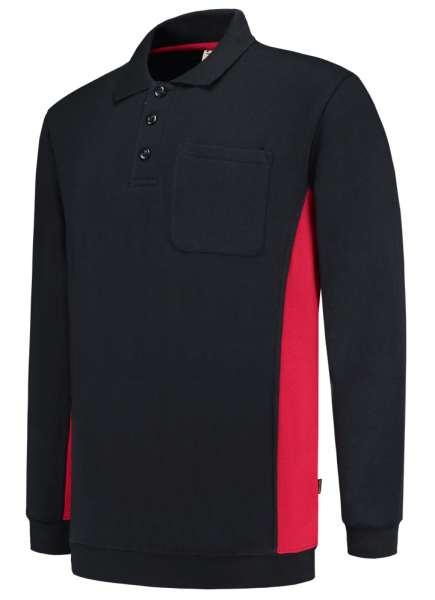 TRICORP-Worker-Shirts, Polosweater, mit Brusttasche, Bicolor, 280 g/m², navy-red