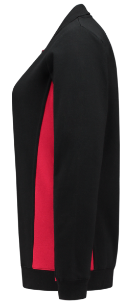 TRICORP-Worker-Shirts, Damen-Sweatshirt mit Polokragen, 280 g/m², black-red