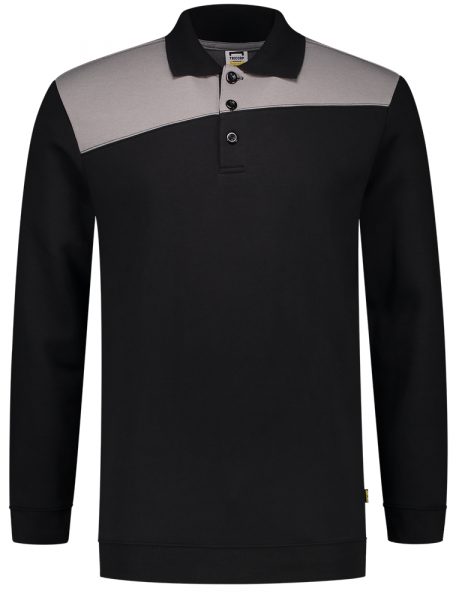 TRICORP-Worker-Shirts, Sweatshirt Polokragen Bicolor, Basic Fit, 280 g/m², black-grey