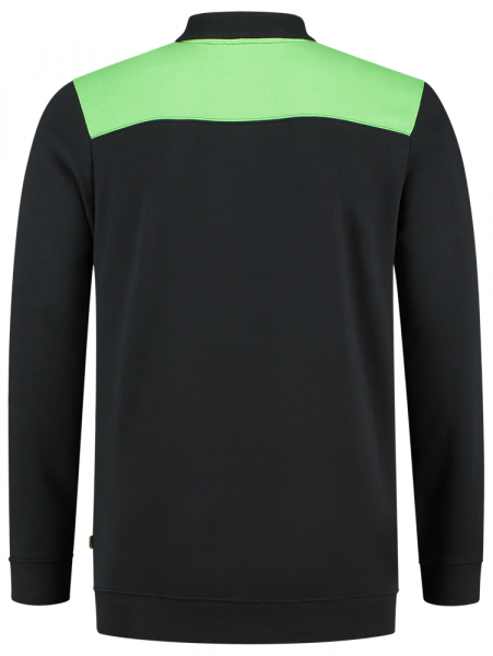 TRICORP-Worker-Shirts, Sweatshirt Polokragen Bicolor, Basic Fit, 280 g/m², black-lime
