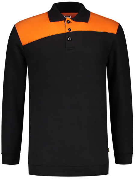 TRICORP-Worker-Shirts, Sweatshirt Polokragen Bicolor, Basic Fit, 280 g/m², black-orange