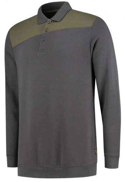 TRICORP-Worker-Shirts, Sweatshirt Polokragen Bicolor, Basic Fit, 280 g/m², darkgrey-army