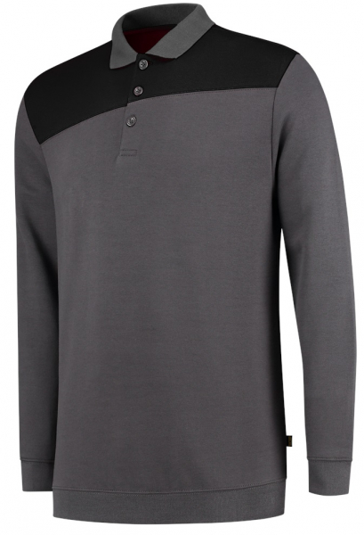 TRICORP-Worker-Shirts, Sweatshirt Polokragen Bicolor, Basic Fit, 280 g/m², darkgrey-black