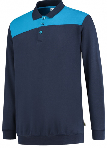 TRICORP-Worker-Shirts, Sweatshirt Polokragen Bicolor, Basic Fit, 280 g/m², ink-turquoise