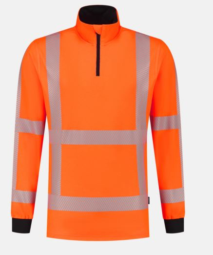 TRICORP-Sweatshirt 1/4-Reissverschluss, Revisible, fluororange