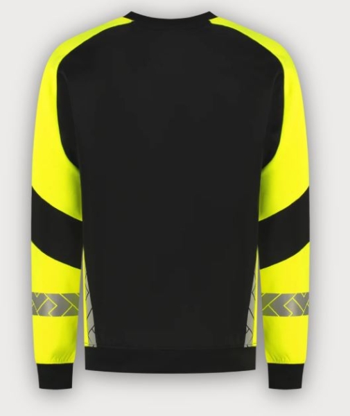 Tricorp Warnschutz Sweatshirt Reflective Redefined, Black-Fluor Yellow