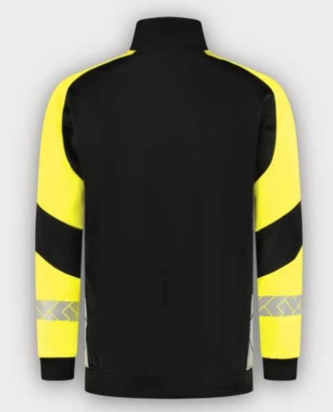 Tricorp Warnschutz Sweatjacke Reflective Redefined, Black-Fluor Yellow