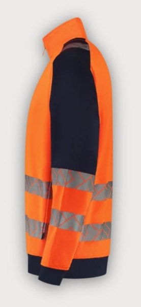 Tricorp 1/4 Zip Sweatshirt High Vis Redefined Industriell Waschbar, Fluor Orange-Ink