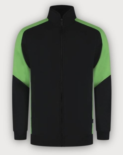 Tricorp Sweatjacke Bicolor Redefined, Black-Lime