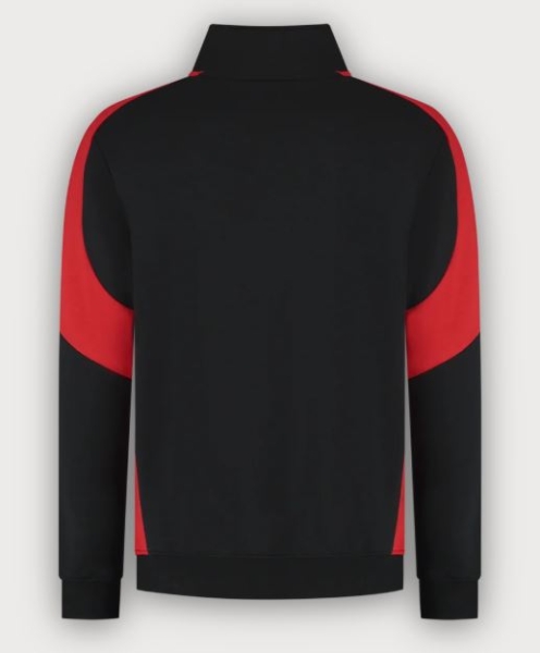Tricorp 1/4 Zip Sweatshirt Bicolor Redefined, Black-Brightred