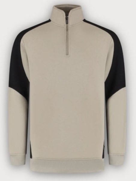 Tricorp 1/4 Zip Sweatshirt Bicolor Redefined, Sand-Black