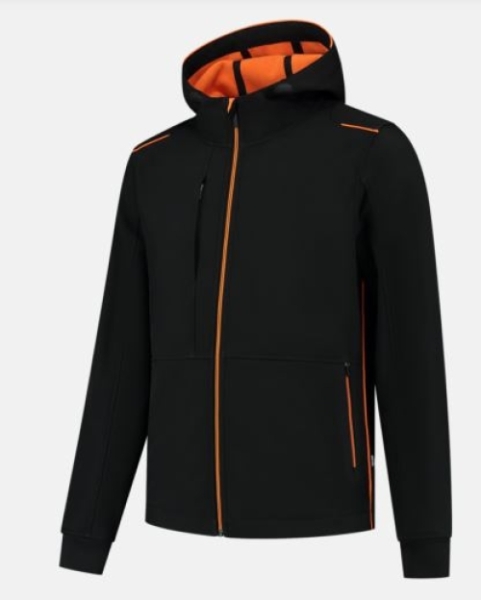 TRICORP-Softshelljacke mit Kapuze, Accent, black/orange