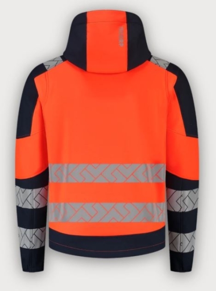 Tricorp Warnschutz Softshelljacke Kapuze High Vis Redefined, Fluor Orange-Ink