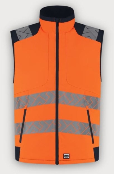 Tricorp Warnschutz Weste Bodywarmer High Vis Redefined, Fluor Orange-Ink