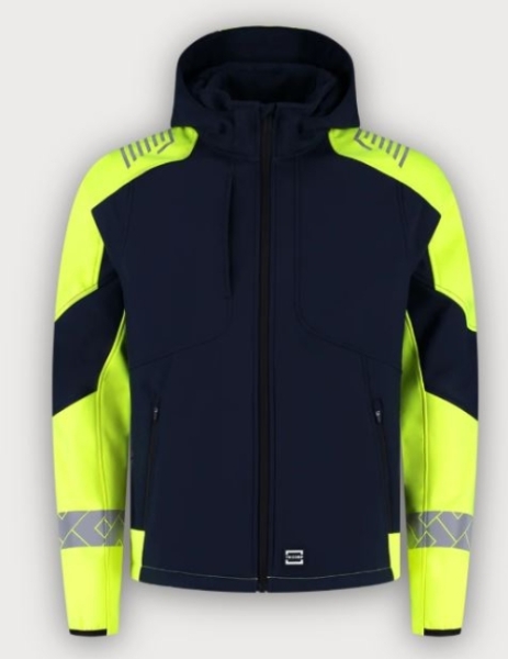 Tricorp Warnschutz Softshelljacke Kapuze Reflective Redefined, Ink-Fluor Yellow