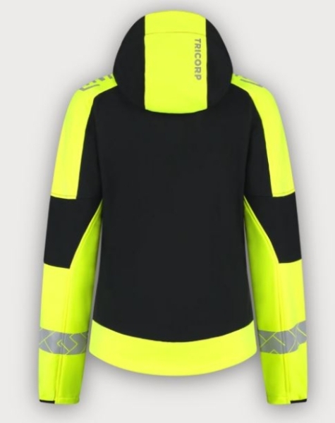 Tricorp Softshelljacke Kapuze Reflective Redefined Damen, Black-Fluor Yellow