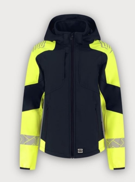 Tricorp Softshelljacke Kapuze Reflective Redefined Damen, Ink-Fluor Yellow