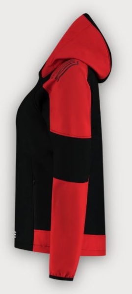 Tricorp Softshelljacke Kapuze Bicolor Redefined Damen, Black-Brightred