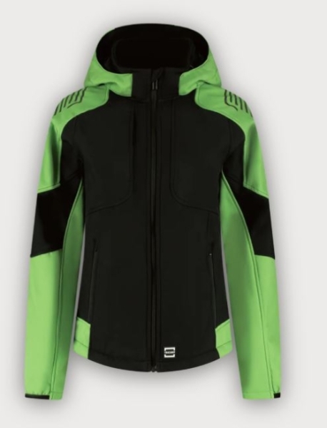 Tricorp Softshelljacke Kapuze Bicolor Redefined Damen, Black-Lime