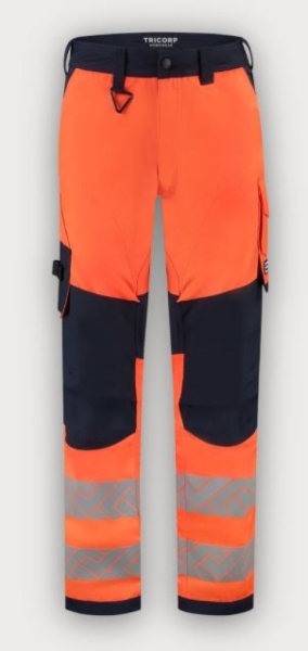 Tricorp Arbeitshose Funktionelle Stretch High Vis Redefined Knieverstärkung, Fluor Orange-Ink
