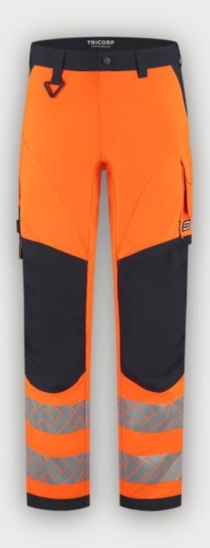 Tricorp Arbeitshose 4-Way Stretch High Vis Redefined Knieverstärkung, Fluor Orange-Ink