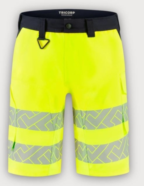 Tricorp Warnschutz Arbeitsshorts Funktionelle Stretch High Vis Redefined, Fluor Yellow-Ink
