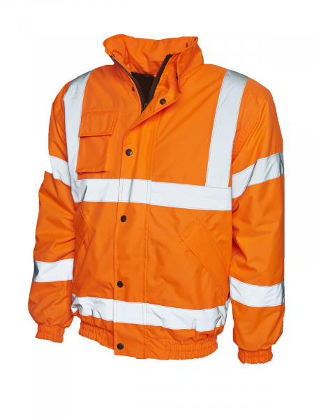 Uneek-Clothing-High Visibility Bomber Jacket, orange