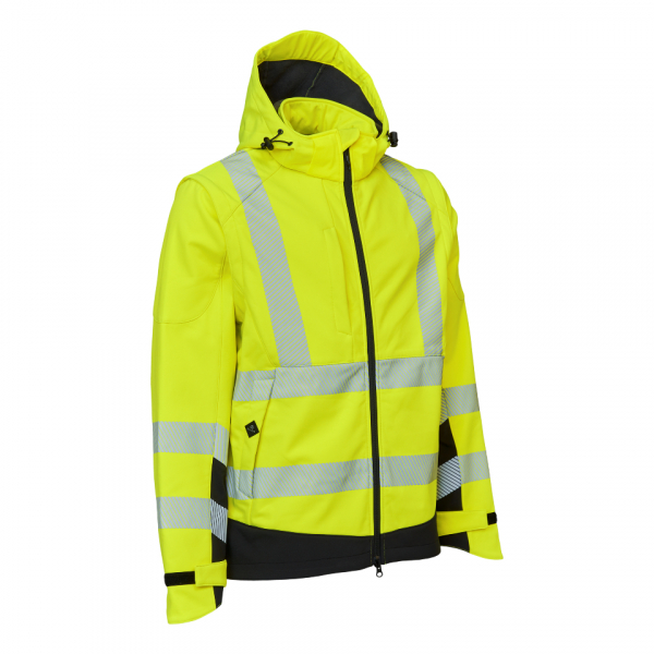 ELKA-Warnschutz-Softshelljacke, VISIBLE XTREME, warngelb/schwarz