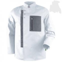 Teamdress-Nathan-Herren-Kochjacke, weiß/schwarz Denim