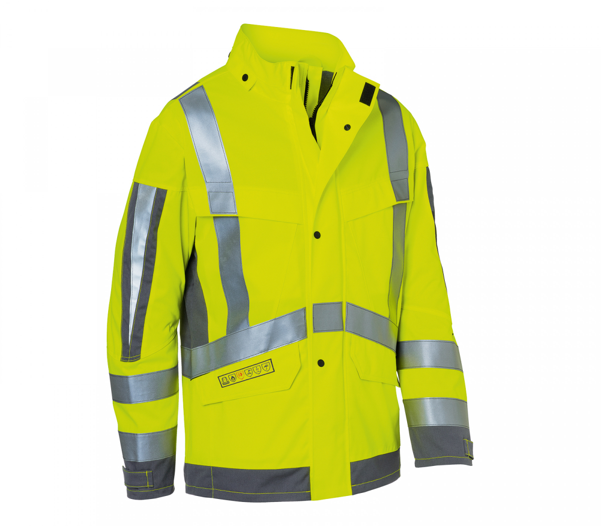 KÜBLER- Damen- Wetterjacke, PROTECTIQ HIGH VIS, Arc2, PSA 3, ca. 300 g/m², warngelb/ anthrazit