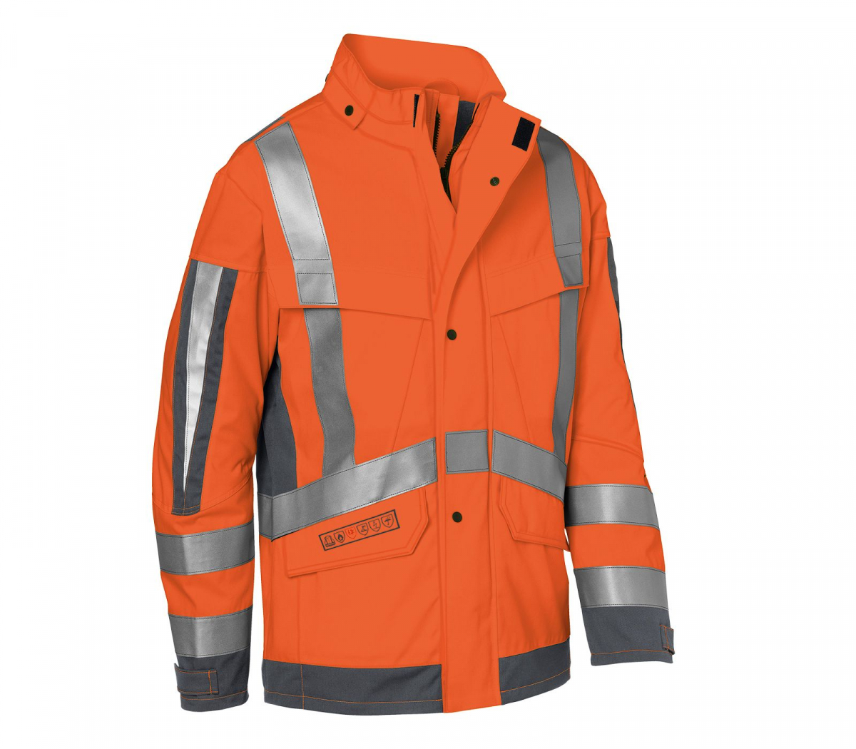 KÜBLER- Damen- Wetterjacke, PROTECTIQ HIGH VIS, Arc2, PSA 3, ca. 300 g/m², warnorange/ anthrazit
