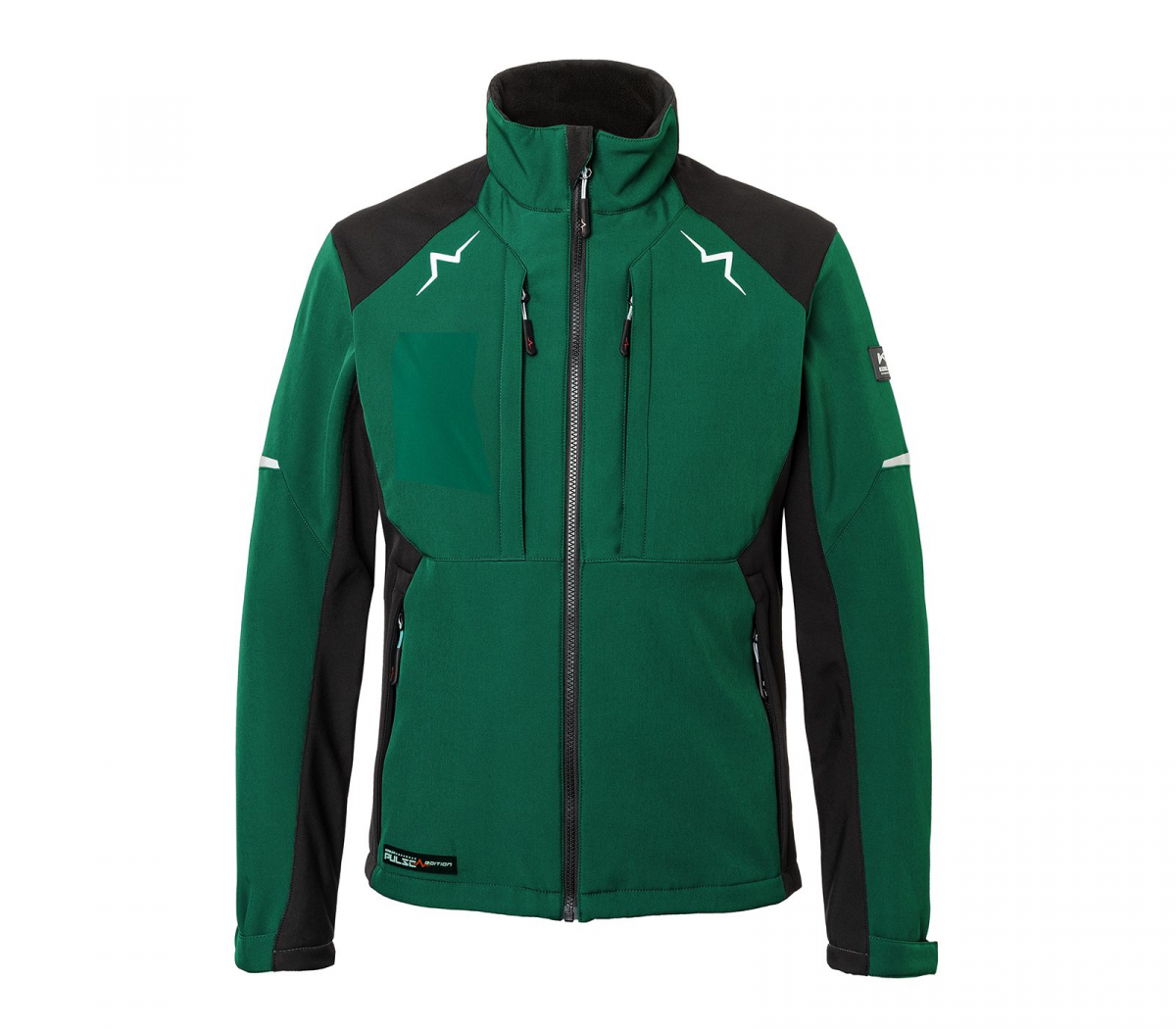 KÜBLER-PULSE Softshell Jacke Herren, 320 g/m², moosgrün/schwarz