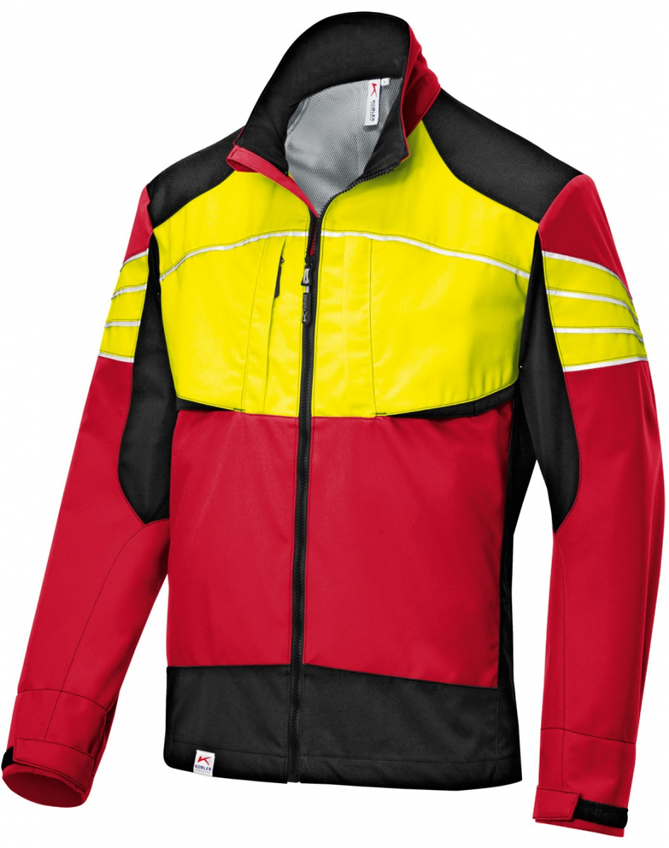 KÜBLER-FOREST-Ultrashell-Jacke, 180 g/m², rot/warngelb