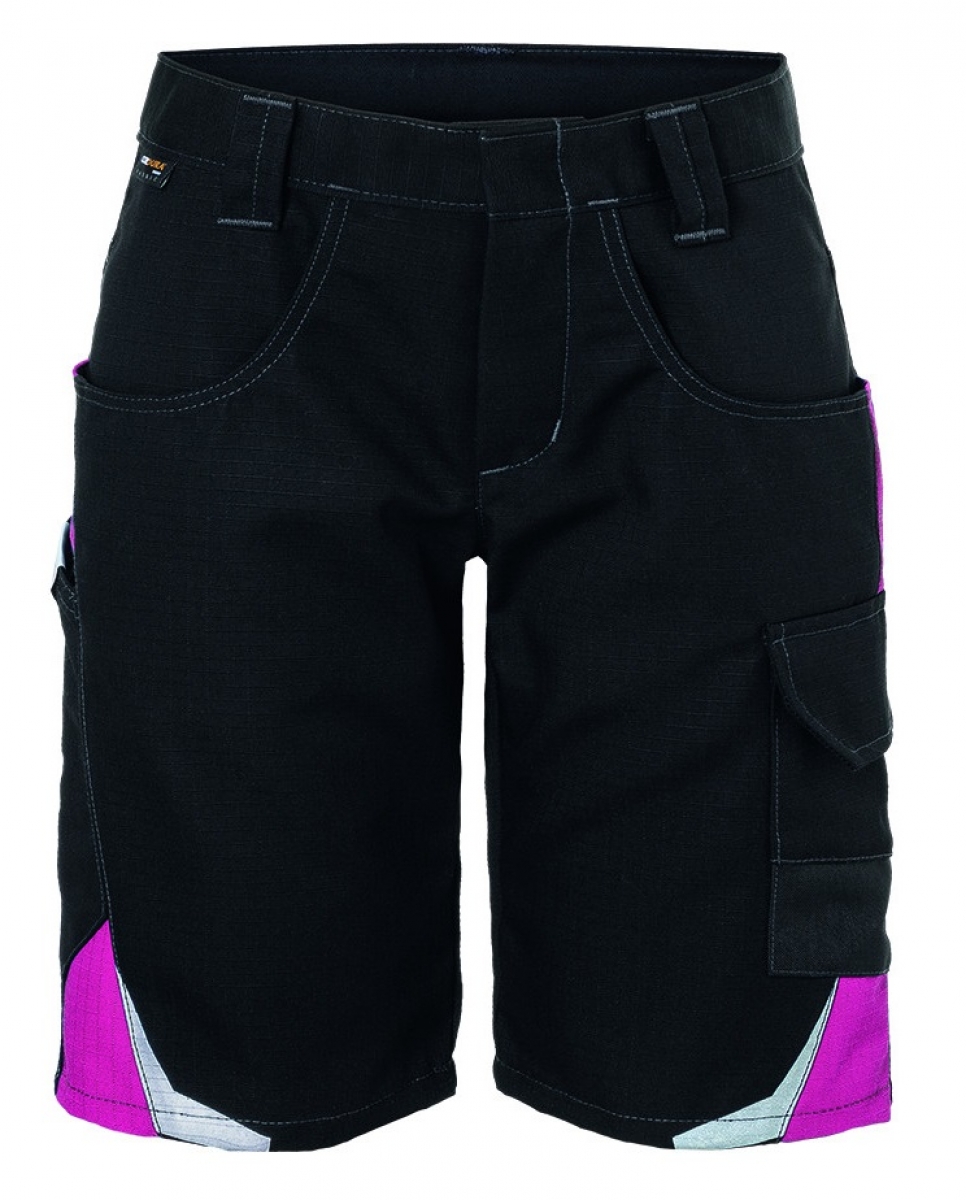 KBLER-KIDZ-Workwear, Kindershorts Pulsschlag, 260 g/m, schwarz/pink