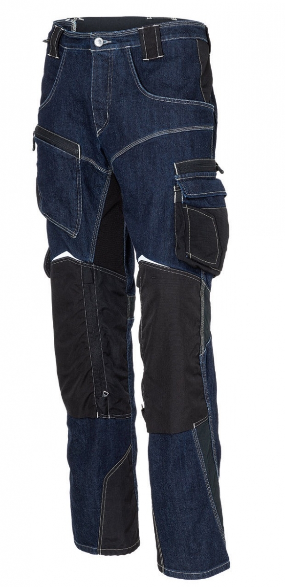KBLER-Workwear, Practiq-Jeanshose, ca. 360g/m, dunkelblau/schwarz