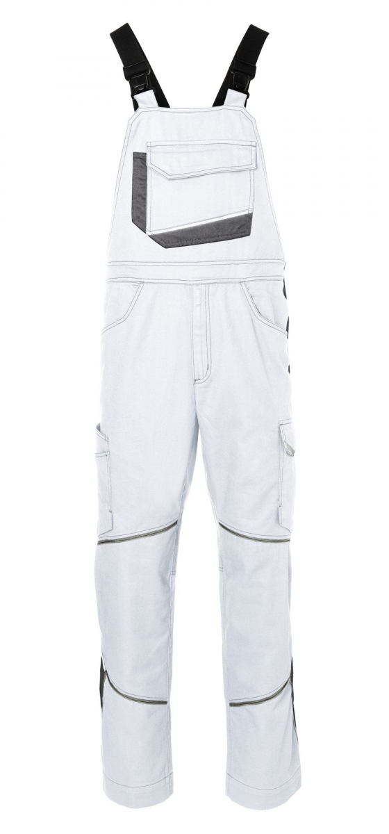 KBLER ICONIQ cotton Latzhose, wei/anthrazit