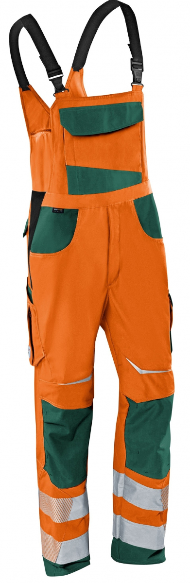 KÜBLER-Warnschutz, REFLECTIQ Latzhose, warnorange / moosgrün