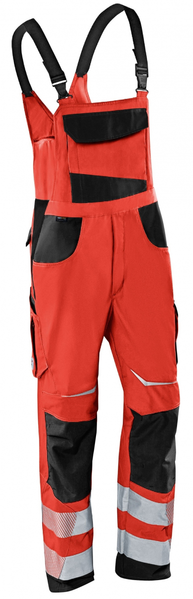 KÜBLER-Warnschutz, REFLECTIQ Latzhose, warnrot / schwarz