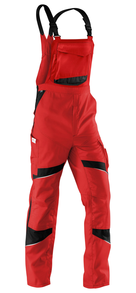 KÜBLER-Workwear, Activiq-Latzhose, ca. 270g/m², mittelrot/schwarz